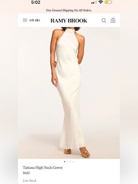 Ramy Brook Tatiana Gown Ivory brand new with tags